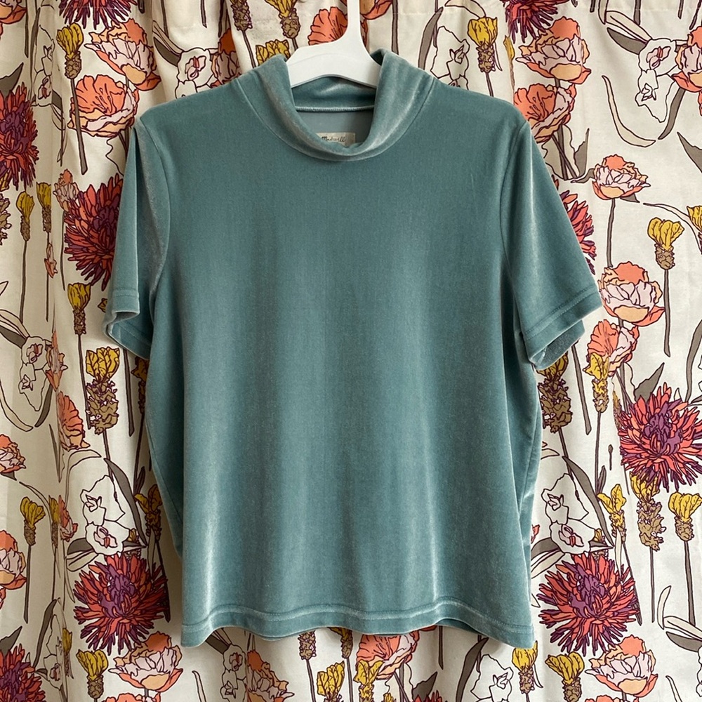 Velvet Mockneck Tee